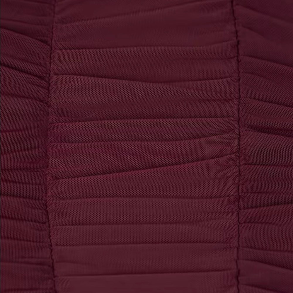 Elegant Off-Shoulder Burgundy Dress - Picture 5 of 6